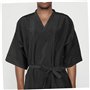 Frcolor - Robe de client, vêtement de coiffeur, style kimono, noir