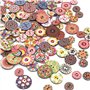 Skyzone 300 pièces Bouton Rond pour Enfants, boutons mercerie 2 Trous en bois pour Couture Artisanat Bricolage Ornement Fait à l