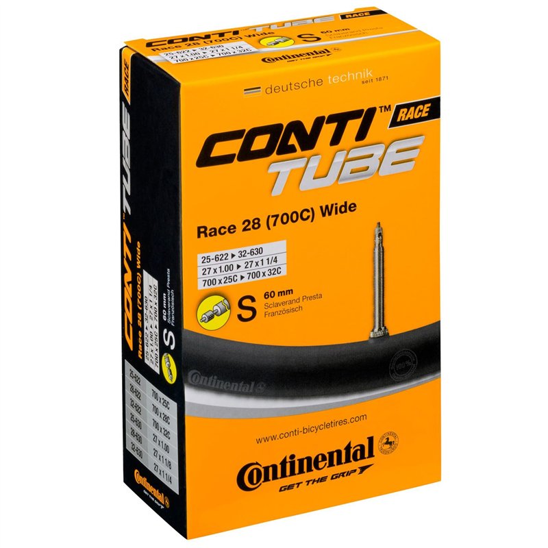 Image secondaire de Continental Race 28 32c Chambre à air pour vélo avec Valve Presta 60 mm (Paire) Packs Unisexe, Noir, 700 x 25-32