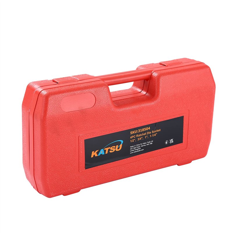 Image secondaire de KATSU Coffret Filières de Plombier, Kit de filetage de tuyau Ensemble de filetage manuel en acier de plomberie avec 4 matrices p