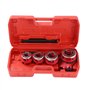 KATSU Coffret Filières de Plombier, Kit de filetage de tuyau Ensemble de filetage manuel en acier de plomberie avec 4 matrices p