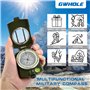 GWHOLE Boussole Multifonctionnelle Professionnelle Orientation Militaire Portable en Métal pour Randonnée Camping Voyage Explora