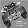 Manette Telephone avec Ventilateur, Contrôleur de Jeu Mobile Portable 6 Doigts Gamepad Joystick Universel L1R1 pour PUBG Smartph