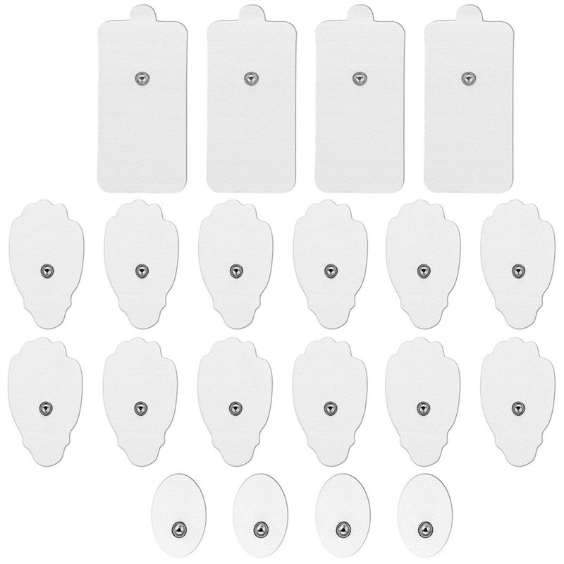20 Électrodes pour Appareil TENS - Pads de Remplacement LiteTour Compatibles avec Connecteurs Snap 3,5mm - Auto-Adhésives en 3 T