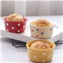 TAMUME 200ml Ramequins en Porcelaine et Assiettes à Soufflé pour Crème Brûlée, Bol de Cuisson en Céramique à Pois, Lot de 6 Bols