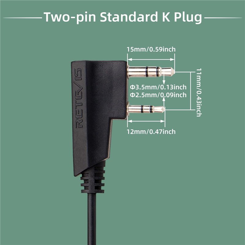 Image secondaire de Retevis TCK01 Talkie Walkie Adaptateur Audio 2 Broches à 3.5mm, Câble Adaptateur Audio Talkie-walkie Compatible avec Talkie Walk