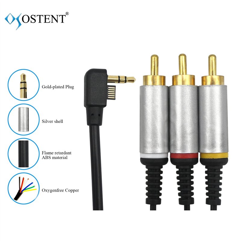 Image secondaire de OSTENT AV Audio Vidéo RCA Composite Câble Compatible pour Sony PSP 2000/3000 Slim to TV