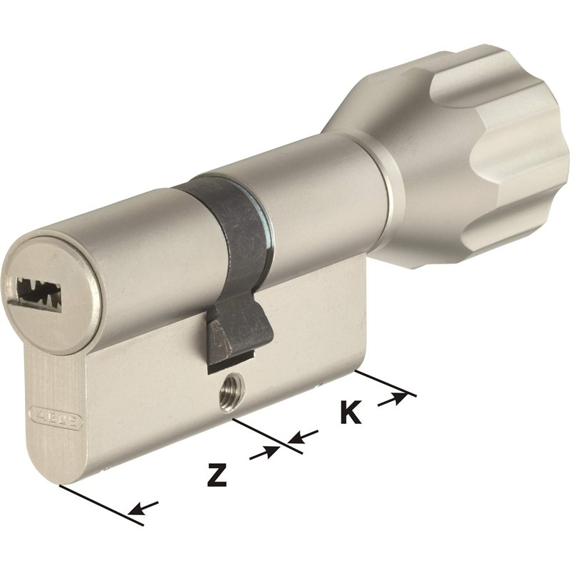 Image secondaire de ABUS EC550 Cylindre de serrure à bouton 30/30 mm avec 6 clés Gris Nickel/Blanc Perle