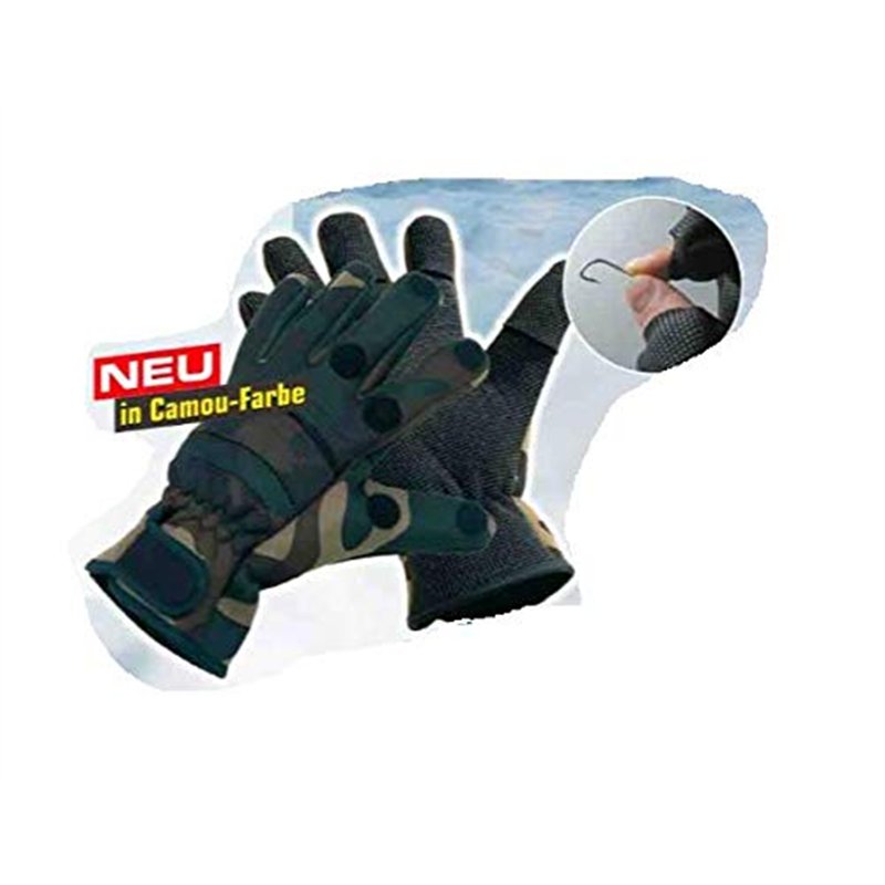 Image secondaire de STMK Gants thermiques camouflage en néoprène pour pêche à la pêche et les loisirs Taille XL 3 doigts rabattables