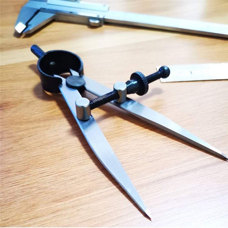 Image secondaire de ZLKSKER Boussole professionnelle en cuir de 10,2 cm - Avec ressort de précision - Pour travail du bois, travail du métal