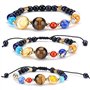 3 X Galaxy Système solaire Bracelet Univers Neuf Planètes Étoile Perles De Pierre Naturelle Bracelets Bracelets Bracelets Réglab