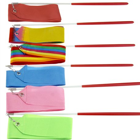 Create idea 6X Danse Ruban Gym Rythmique Art Gymnastique 4M Rubans Streamer Twirling Rod Bâton