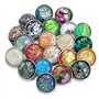 Soleebee 24 pcs Bouton Pression en Cristal Coquille Opale Bijoux Charms de 20mm