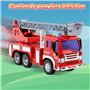 TOYABI Gros Camion de Pompier, XXL Grand Enfant Jouet avec Sonore, Lumineux et éChelle Pivotante de Sauvetage Extensible, Voitur