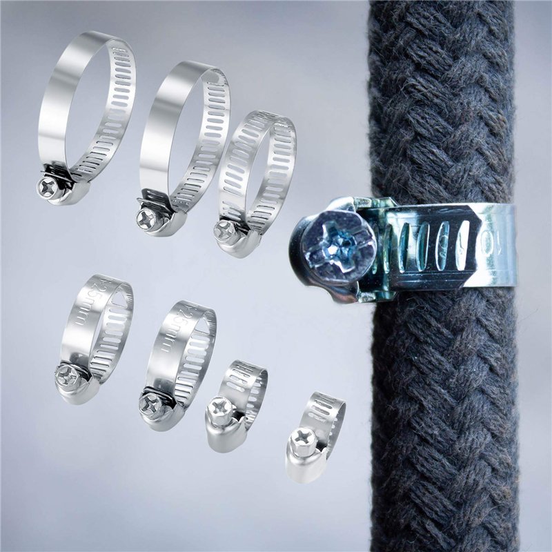 Image secondaire de Collier de Serrage Réglables, Tuyau Clips, Colliers de Serrage en Acier Inoxydable, Pinces de Tuyau pour Tube A'automobiles, Pis