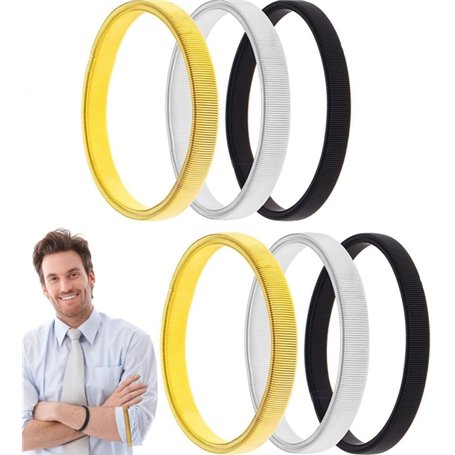 LYTIVAGEN 3 Paires Brassards de Chemise Soutiens de Brassards Élastiques et Antidérapants en Métal pour Protèger Vêtements（Noirs