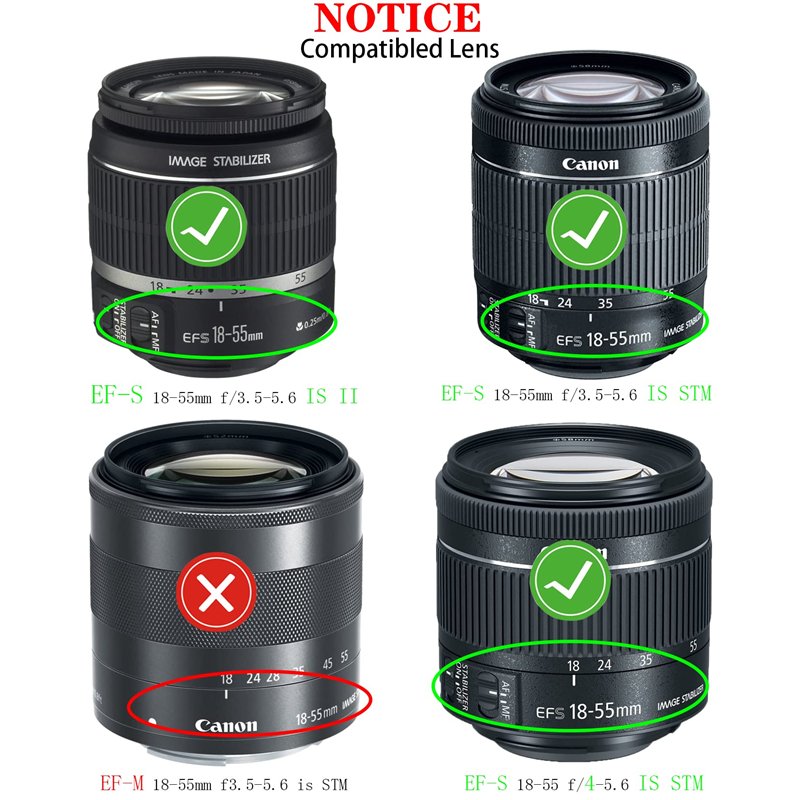 Image secondaire de 58mm Bouchons D'objectif Capuchon Cache Objectif pour Canon EF-S 18-55mm f/3.5-5.6 is II/STM/f/4-5.6 is STMKit sur Canon EOS 400