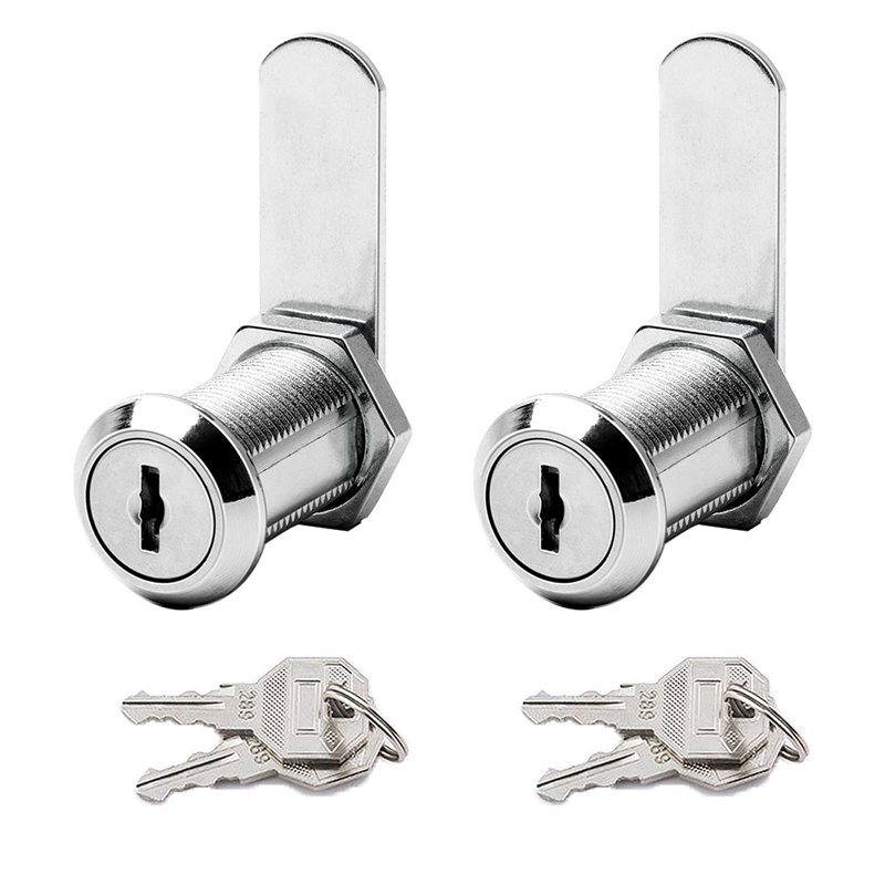 YUTOU - Lot de 2 serrures de boîte aux lettres 30 mm - Serrure de sécurité - Cylindre à came avec 4 clés universelles - Argenté 