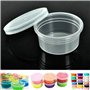 24 pièces boîtes de rangement pour slime en plastique transparent anti-fuite en mousse de boule de stockage de tasses de stockag