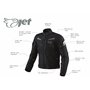 JET Blouson moto imperméable avec armure veste moto multi fonctionnel textile (Noir, 4XL (EU 58-60))