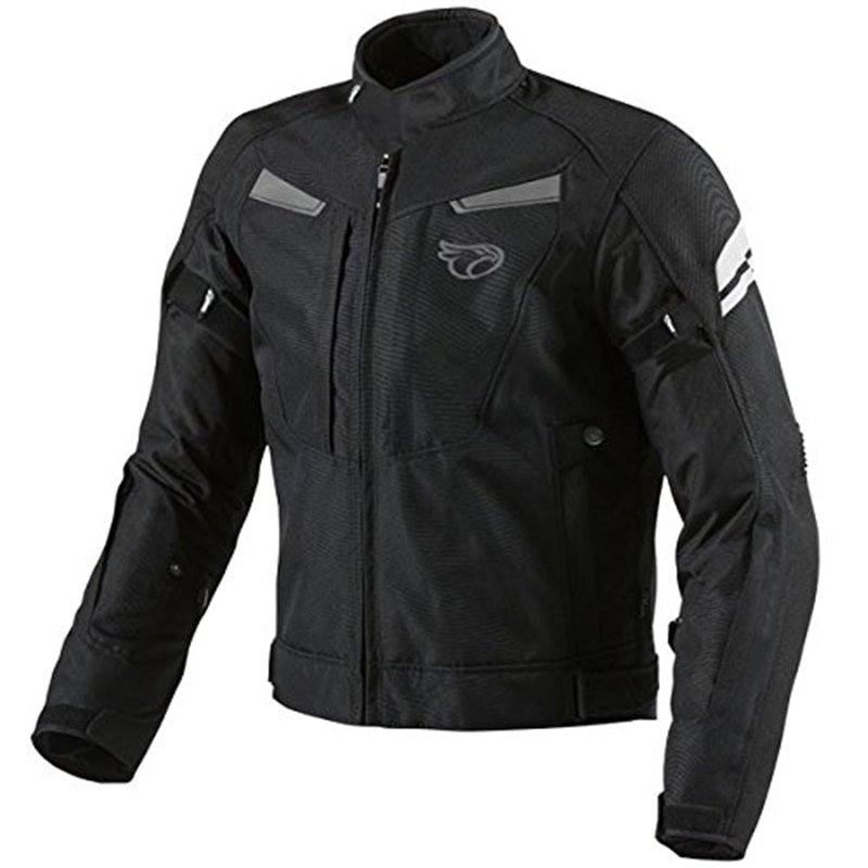 JET Blouson moto imperméable avec armure veste moto multi fonctionnel textile (Noir, 2XL (EU 54-56))