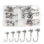 30 Pièces Têtes Plombées Crochets avec Gabarit Ronde pour Pêche Leurres Souples 5g 7g 10g 14g 17g 20g