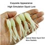 Leurres Qualyqualy lumineux et souples - 7,5 cm - 4 g - Leurres de pêche en plastique - Appâts d'eau de mer en forme de poulpe -