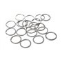 Lot de 50 anneaux plats fendus en acier inoxydable pour porte-clés - 35 mm