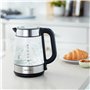 Amazon Basics Bouilloire électrique en verre, 1.7 l, 2200W, Noir, Argenté