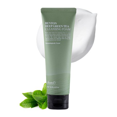 BENTON Nettoyant pour le Visage au Thé Vert 120g (4.23 oz.) - Nettoyant pour le Visage Doux et Hydratant pour Différents Types d