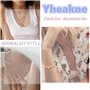 Yheakne Boho Cercle Perle Lariat Collier Or Long Lariat Chaîne Collier Minuscule Perle Collier Ras Du Cou Goutte Perle Chaîne Y 