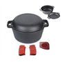 Pinnacle Cookware - Cocotte Double en Fonte Pré-Assaisonnée de 4