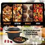 Pinnacle Cookware - Cocotte Double en Fonte Pré-Assaisonnée de 4,7 litres/5 pintes | Couvercle de Poêle à Double Fonction | Ense