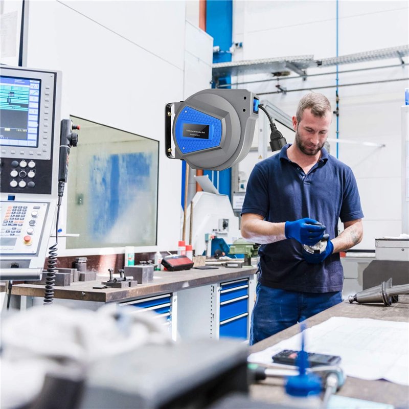 Image secondaire de Professionnel Enrouleur de Câble Rétractable Automatique| 15m+1m Enrouleur de Câble Monté Au Mur et Au Plafond| 180° Câble Rotat