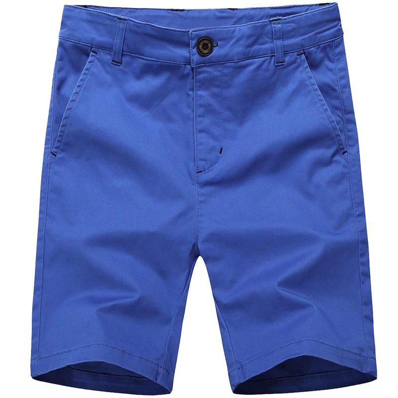 BASADINA Short Garçon - Bermuda Short Coton avec Taille Ajustable, 4-14 Ans (Bleu, 13-14 Ans)