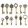24 pièces grandes clés squelette en bronze antique clé rustique pour la décoration de mariage faveur, collier pendentifs