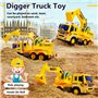 HERSITY Camion Chantier Enfant avec Son et Lumière Tracteur Jouet de Plage, Camion de Construction Cadeau pour Enfant Garçon Fil