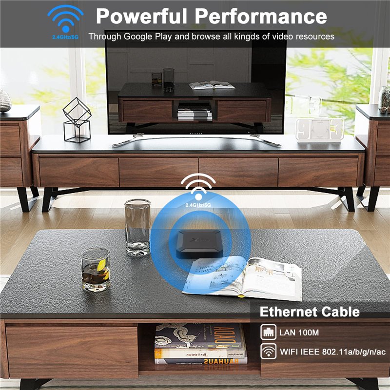 Image secondaire de TV Box Android 10.0 Boitier TV 2GB RAM 16GB ROM Mini Smart TV Box,4K HD/3D/ Quad Core H313 64 Bits/2.4GHz WiFi/LAN10/100M Lecteu