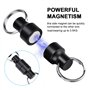 Alomejor Boucle Magnétique de Filet Epuisette de Pêche Mousqueton Magnétique en Alliage d'Aluminium pour la Pêche(Double-Noir)