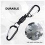 Alomejor Boucle Magnétique de Filet Epuisette de Pêche Mousqueton Magnétique en Alliage d'Aluminium pour la Pêche(Double-Noir)
