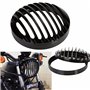 ANCLLO Grille de phare de moto de 14,7 cm pour Harley-Davidson Dyna Super Glide Custom Low Rider Street Bob Super Glide Wide Gli