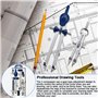 OTTYMO Kit de Compas Metal Boussole Dessin+Convertisseur Compas de Menuisier+Mine Compas de Dessin Détachable Compas Architecte 