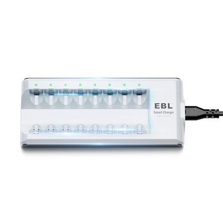 EBL Chargeur de Piles Indépendant 8 Slots