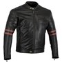 Bikers Gear UK Veste de Moto Couleur Black & Oxblood en Cuir Travaille Blouson modèle Café Racer Hybrid avec Protection approuvé
