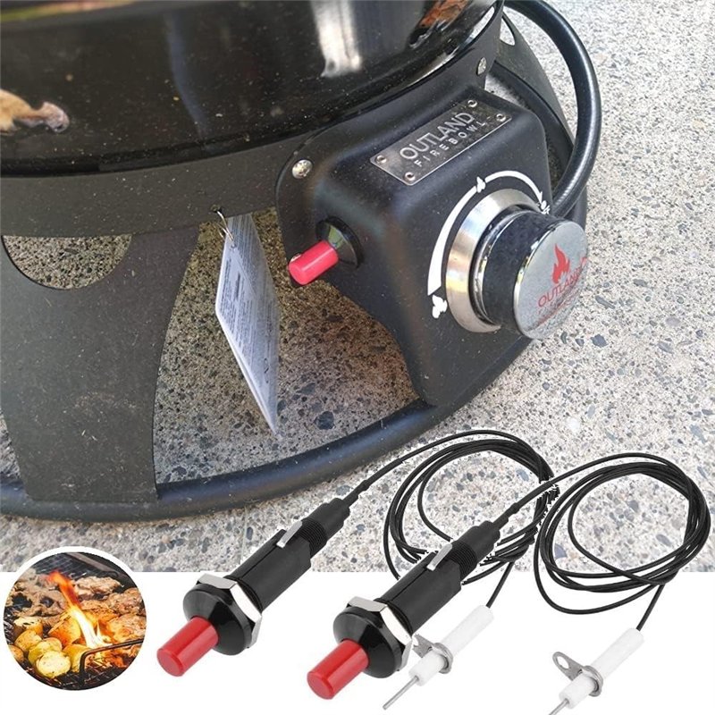 Image secondaire de XAVSWRDE 2 PCS Boutons d'Allumage Piézo en Plastique Allumages Piézo Electriques Briquets à Bouton-Poussoir avec Aiguille d'Allu