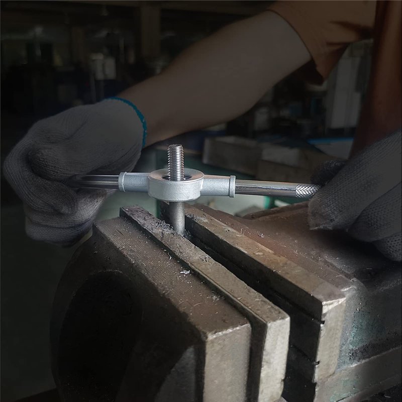 Image secondaire de Gunpla Coffret Tarauds et Filières Métrique 20 Pièces M3-M12 en Acier Kit Tarauds à Goujure Filières de Filetage Extracteurs de