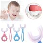Brosse à dents pour enfants 4 pièces Nettoyage complet Brosse à dents pour enfants en forme de U à 360 degrés Brosse à dents pou