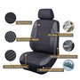 Flying Banner Lot de 2 Housses de siège Avant de Voiture en Fibre de Carbone de qualité en Similicuir et Maille(Gris)
