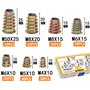 YIYICO Insert Fileté Bois Inserts Filetés Écrous à Visser Douille M4 M5 M6 M8 M10 Manchons à Visser Alliage de Zinc 130pcs pour 
