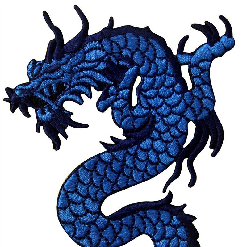Image secondaire de Patch brodé en forme de Dragon bleu, à coudre ou à coller avec fer à repasser